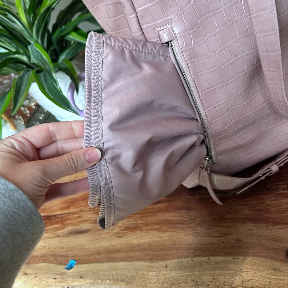 Freshly Picked Pale Pink Croc-Embossed Baby Bag